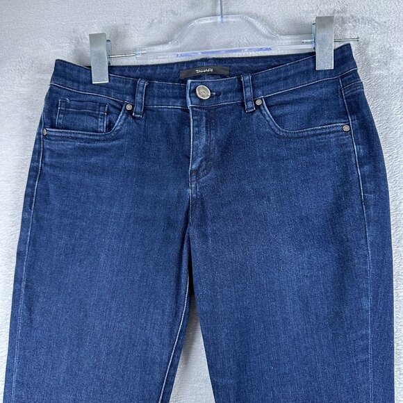 Tahari Skinny Jeans Womens Size 2 Low Rise Dark Wash Denim Stretch Blue - Picture 3 of 13